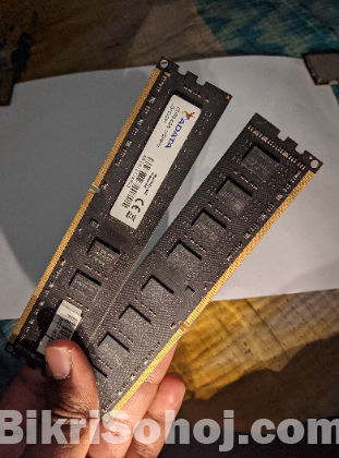 Dual ADATA 4GB 1600MHz DDR3 RAM Sticks (Used)